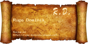 Ruge Dominik névjegykártya